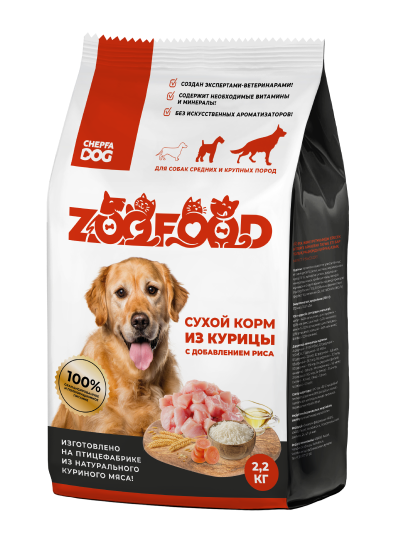 Полнорационный сухой корм с курицей для взрослых собак (2.2 кг)